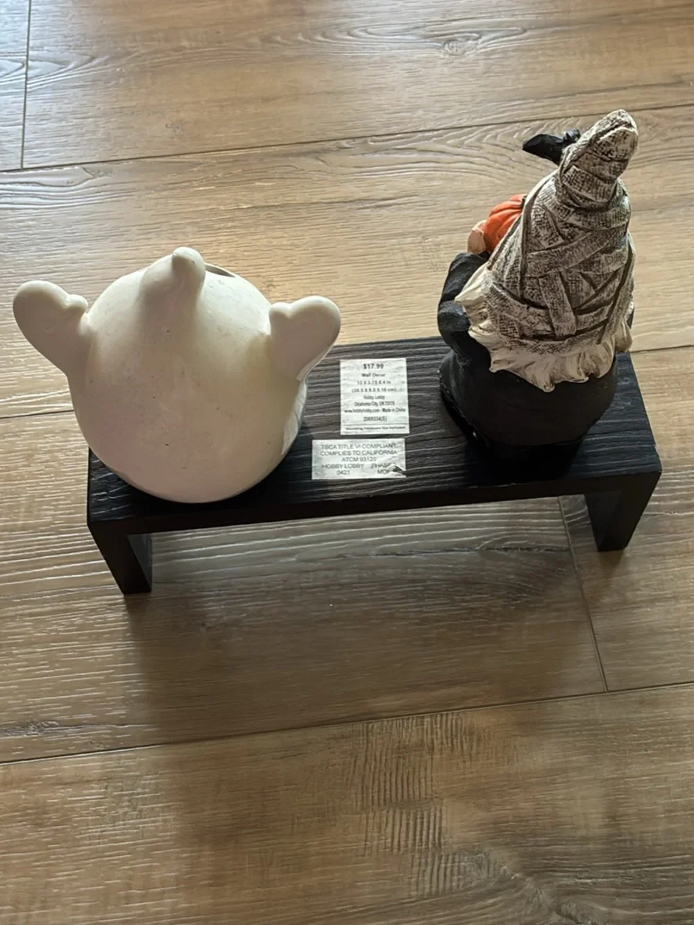 Halloween Decor with Hobby Lobby Black Wood-Grain Hanging or Sitting Shelf